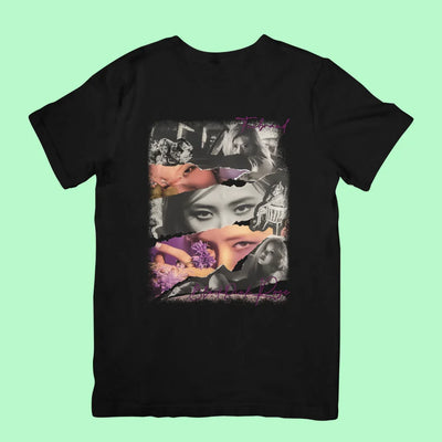Camiseta Básica Blackpink Rosé Collab-PRETO