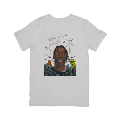 Camiseta Básica Travis Scott Bad Guys Cinza
