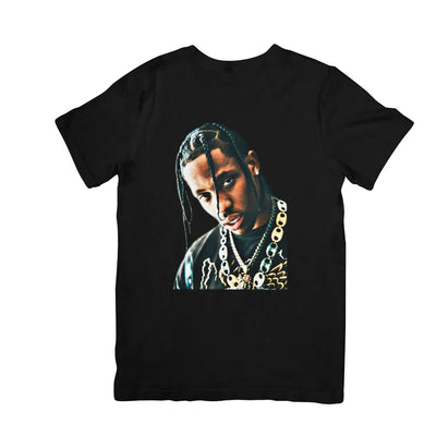 Camiseta Básica Rosto Travis Scott Preto
