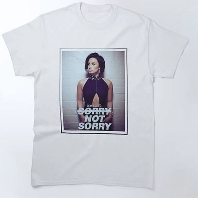 Camiseta Básica Demi Lovato Sorry Not Sorry Vintage Branco
