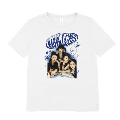 Camiseta Básica NewJeans Y.G.M.L.F.A - branco