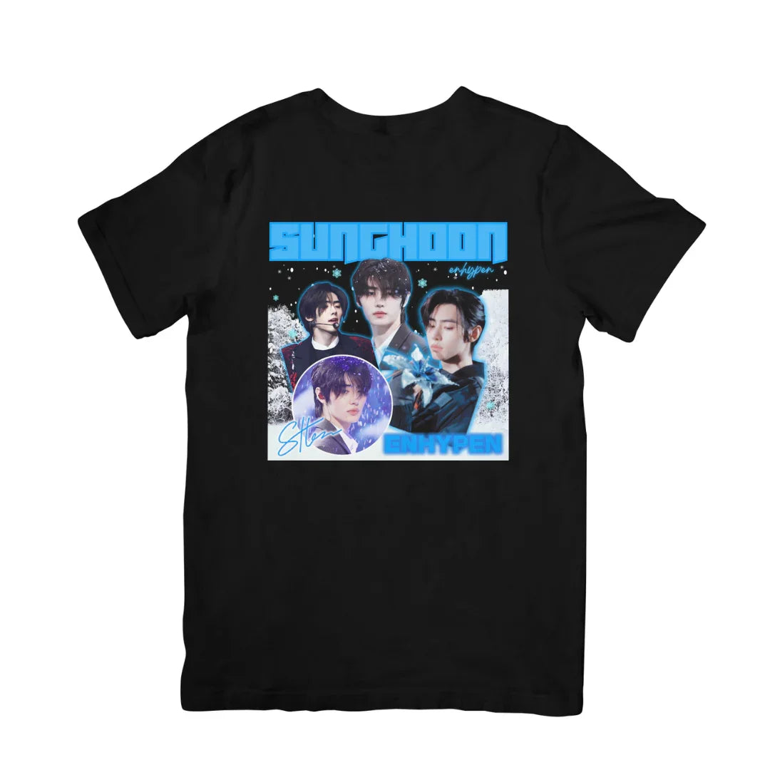 Camiseta Básica Enhypen Sunghoon - preto