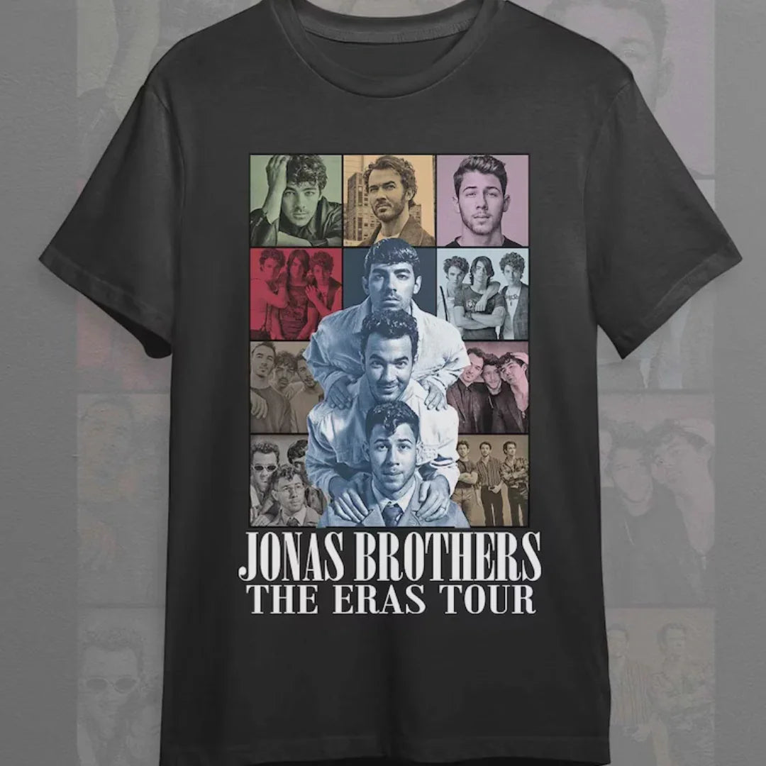 Camiseta Básica Jonas Brothers The Eras Tour Preto