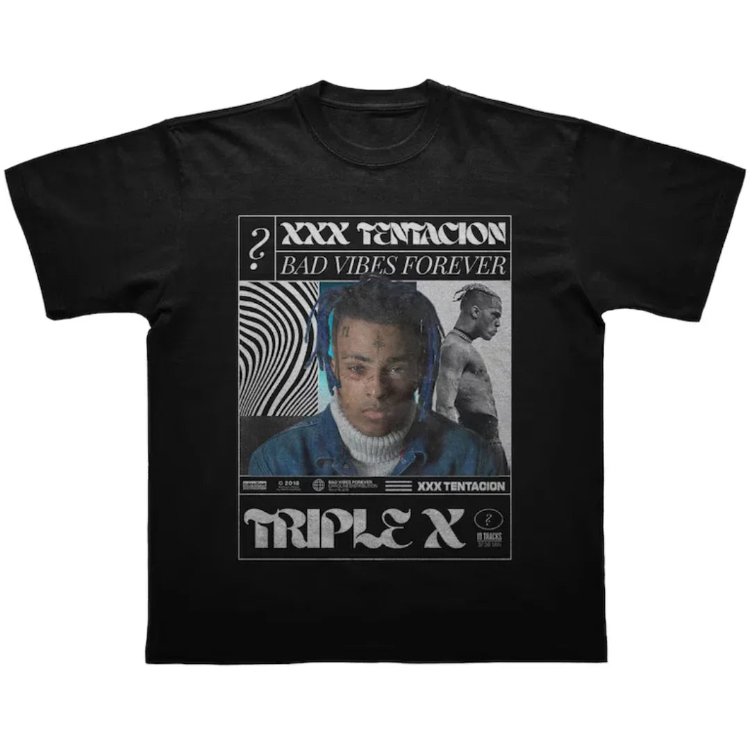 Camiseta Básica Xxxtentacion Triple X-PRETO