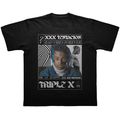 Camiseta Básica Xxxtentacion Triple X-PRETO