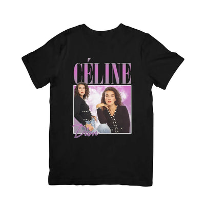 Camiseta Básica Céline Dion Vintage Preto
