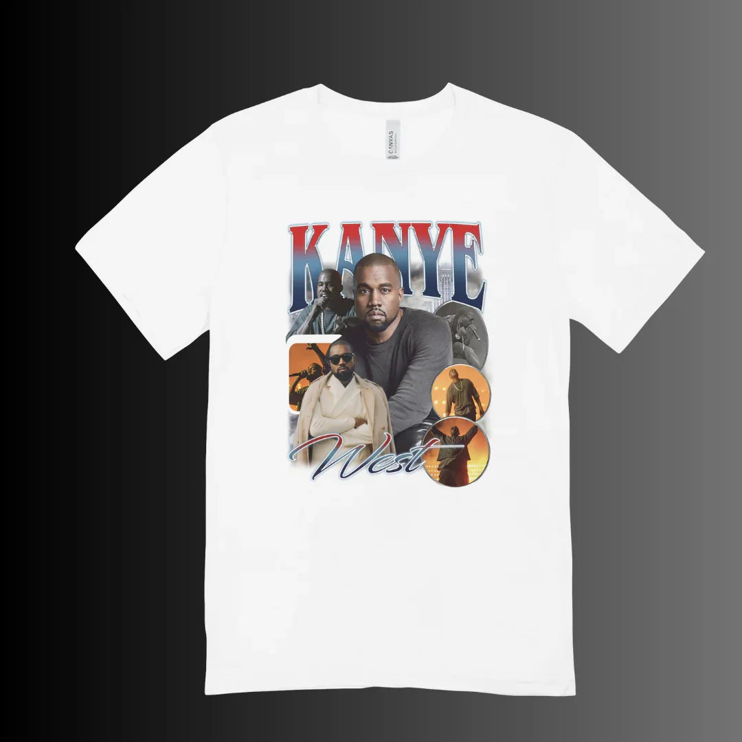 Camiseta Básica Kanye West Vintage Branco