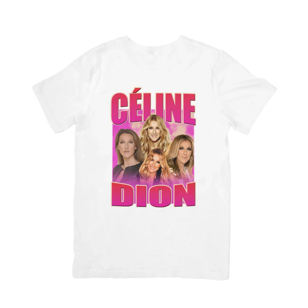 Camiseta Básica Céline Dion Vintage Retro Branco
