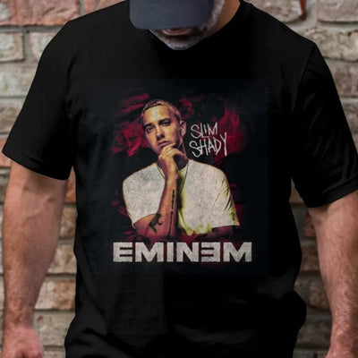 Camiseta Básica Eminem Vintage Retro-PRETO