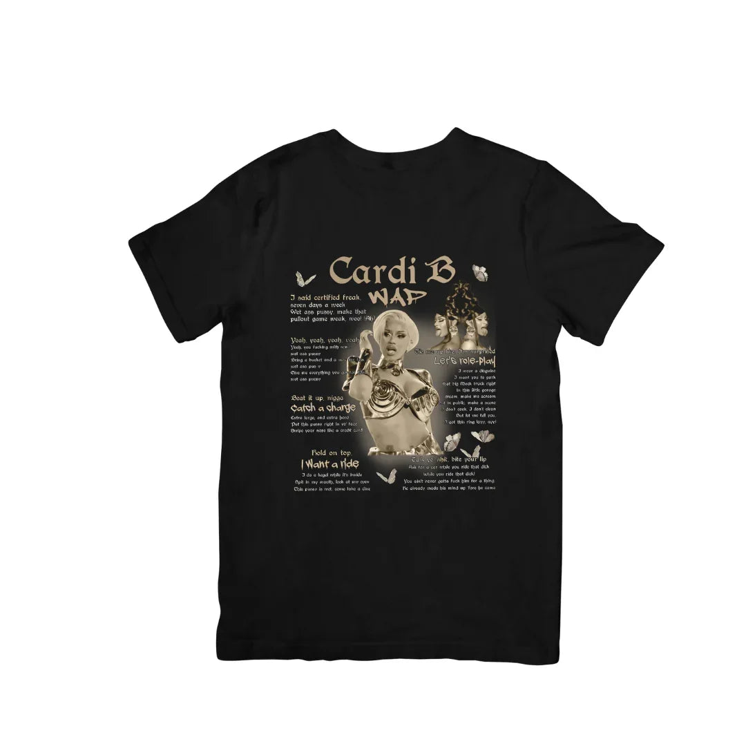 Camiseta Básica Cardi B Wap Preto