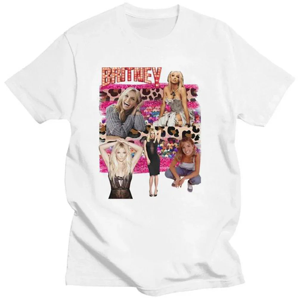 Camiseta Básica Cantora Britney - Branco