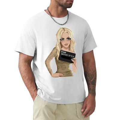 Camiseta Básica Cartoon Free Britney - Branco