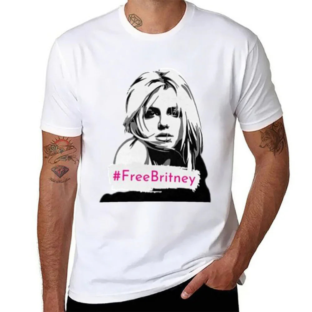 Camiseta Básica Free Britney Spears - Branco