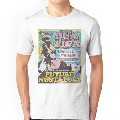 Camiseta Básica Dua Lipa Vintage Branco