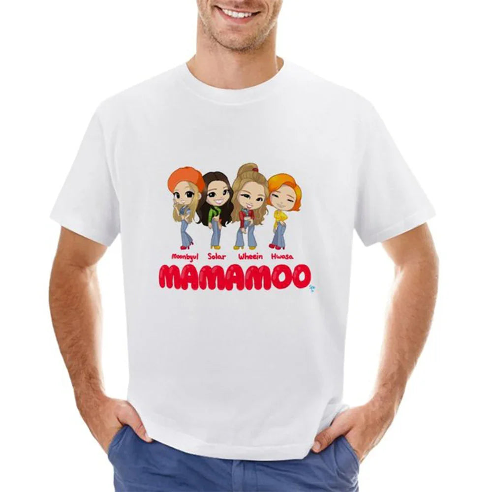 Camiseta Básica Cartoon Mamamoo - branco