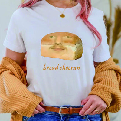 Camiseta Básica Bread Ed Sheeran Funny Meme Branco