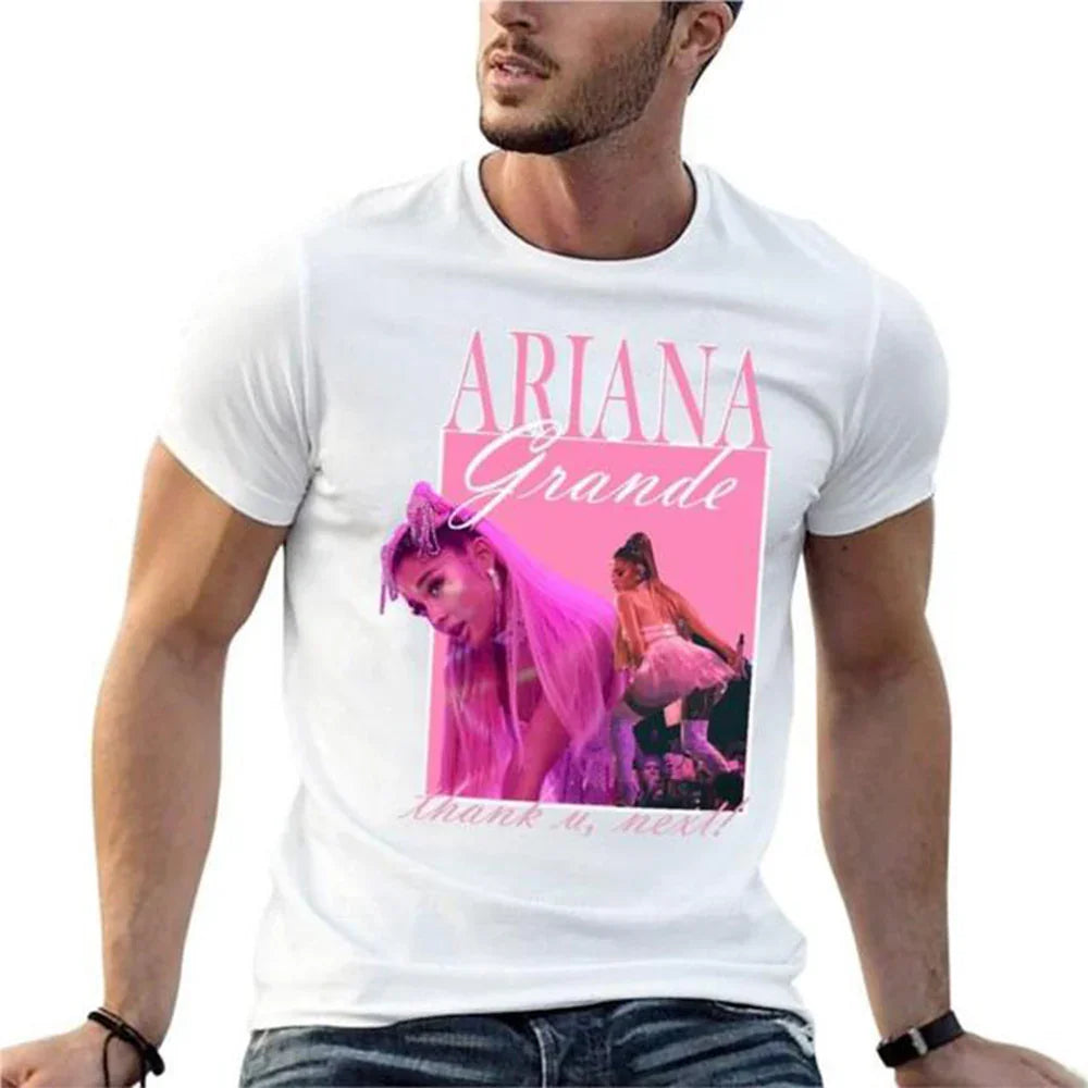 Camiseta Básica Ariana Grande Thank u Next - Branco