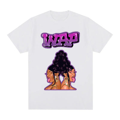 Camiseta Básica Cardi B Cartoon Branco