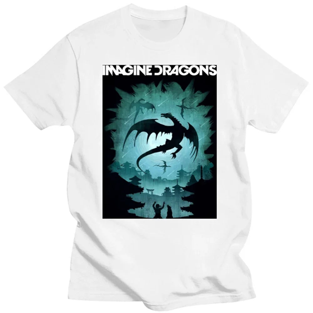 Camiseta Básica Imagine Dragons Banda-BRANC