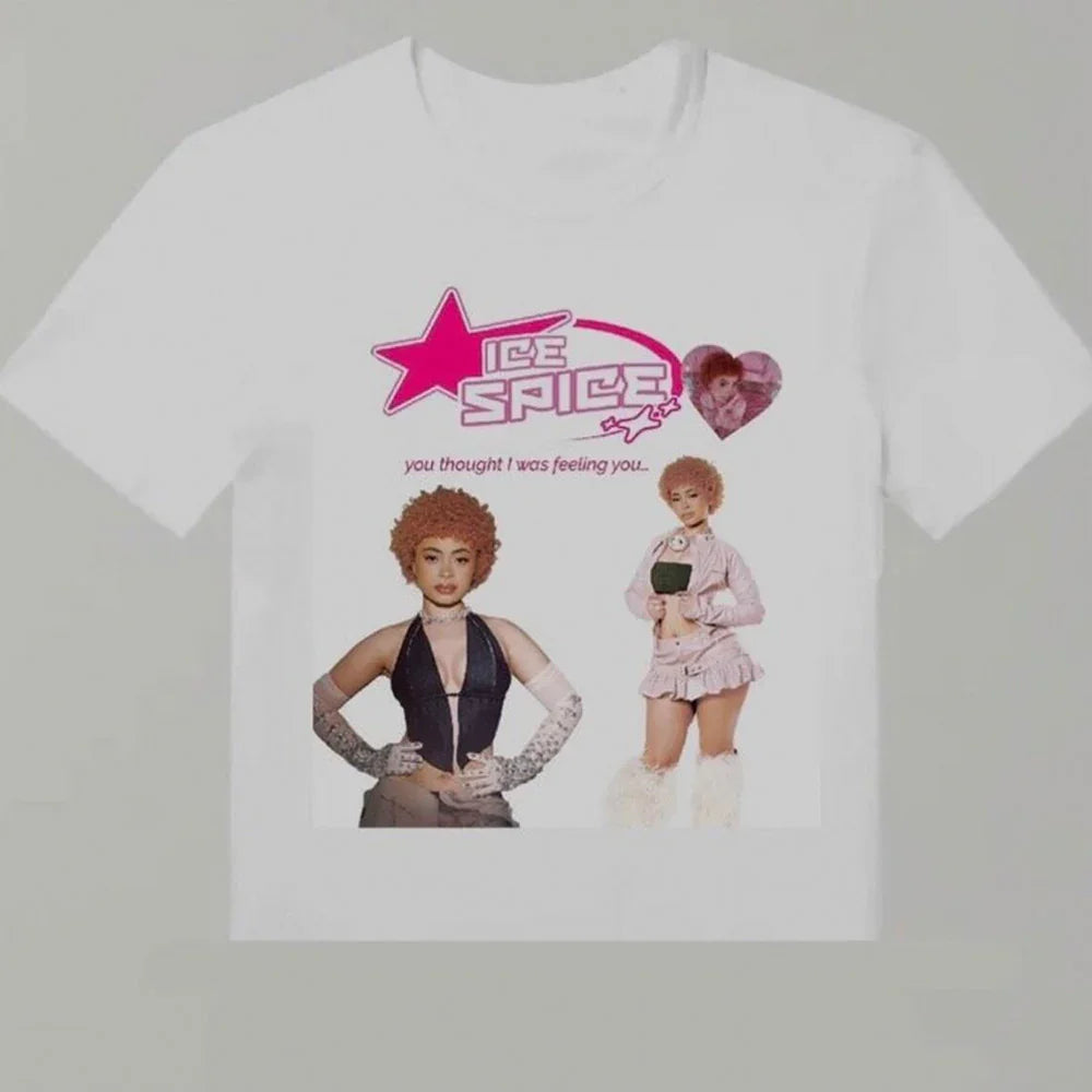 Camiseta Básica Ice Spice You Thought I-BRANCO