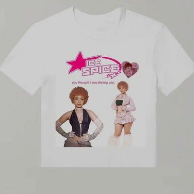 Camiseta Básica Ice Spice You Thought I-BRANCO