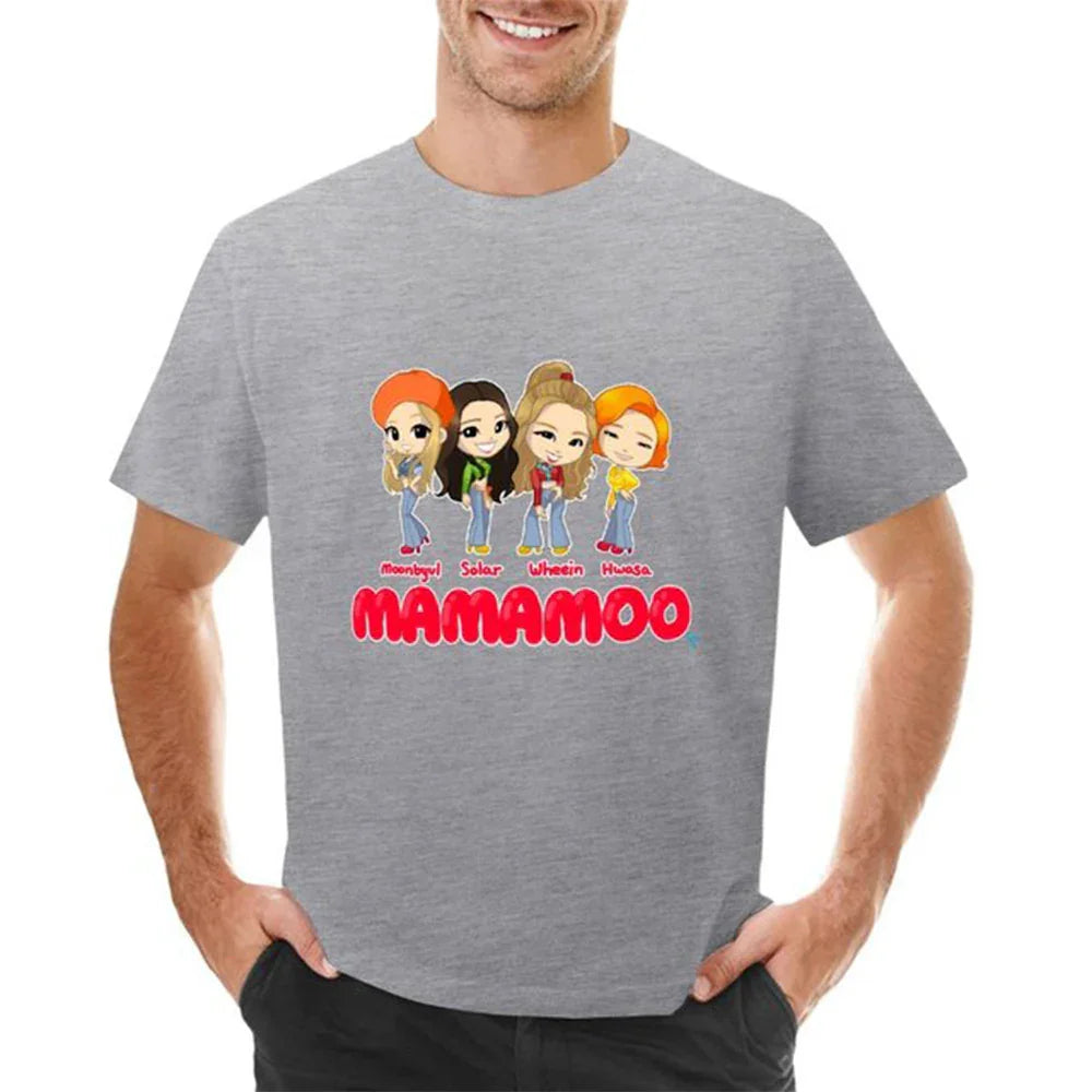 Camiseta Básica Cartoon Mamamoo - cinza