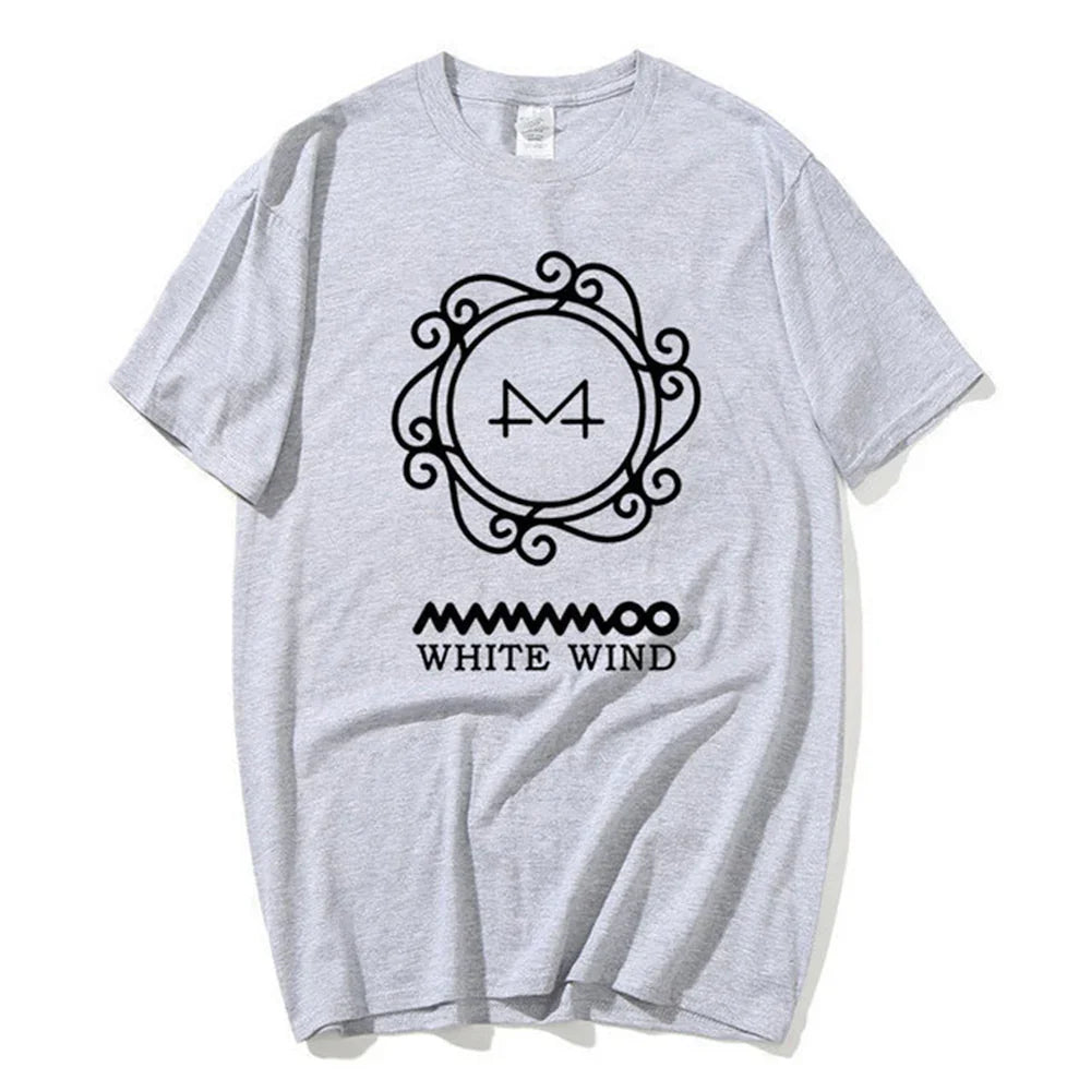 Camiseta Básica Mamamoo White Wind - cinza