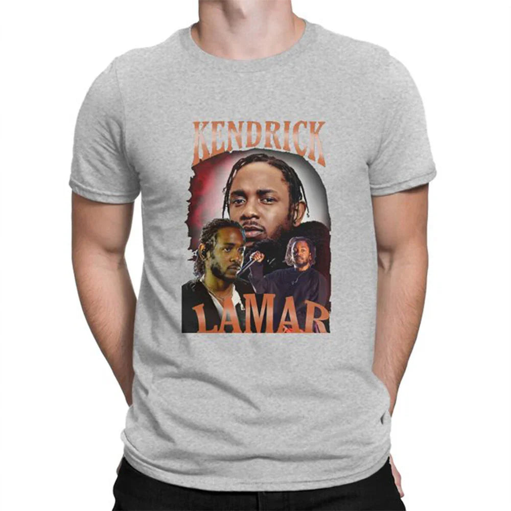 Camiseta Básica Rapper Kendrick Lamar Cinza