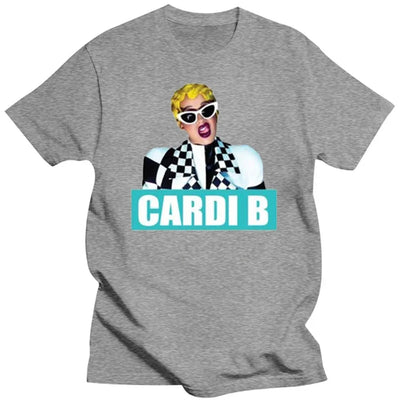 Camiseta Básica Cardi B Style Cinza