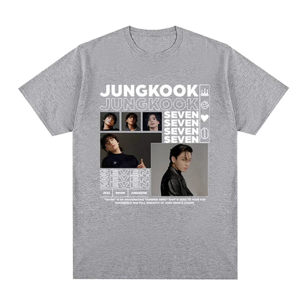 Camiseta Básica Jungkook Seven BTS-CINZA