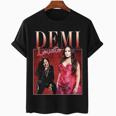 Camiseta Básica Demi Lovato Red Dress Preto