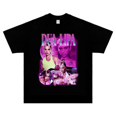 Camiseta Básica Dua Lipa Future Nostalgia Preto
