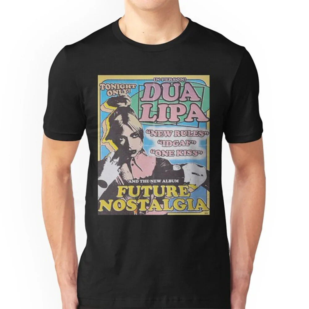 Camiseta Básica Dua Lipa Vintage Preto
