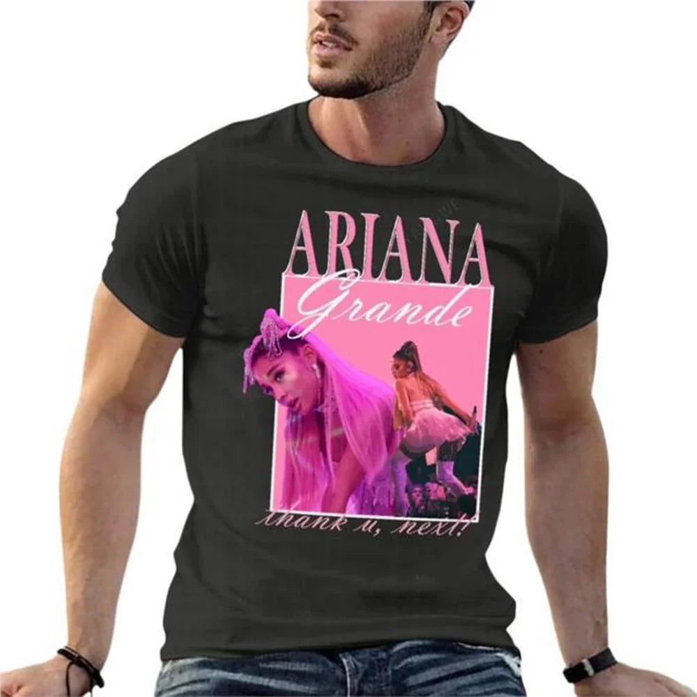 Camiseta Básica Ariana Grande Thank u Next - Preto