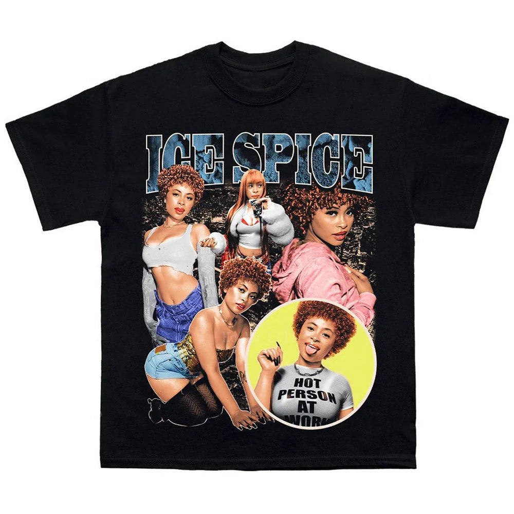 Camiseta Básica Ice Spice Hot Person-PRETO