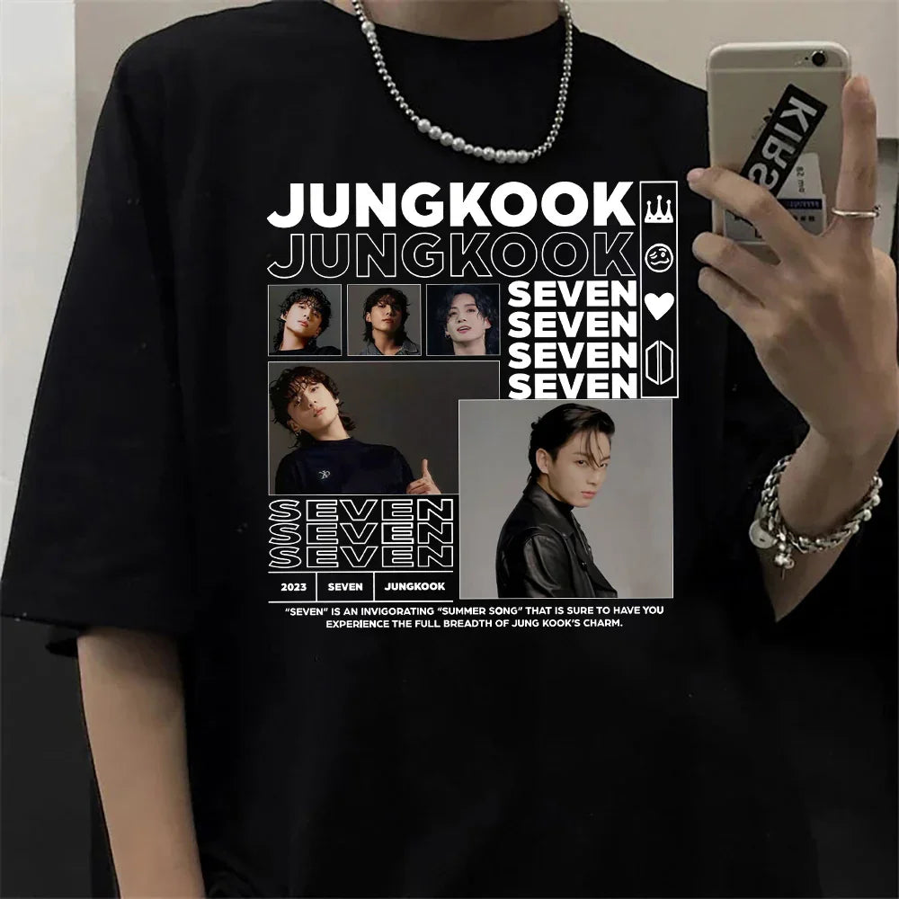 Camiseta Básica Jungkook Seven BTS-PRETO