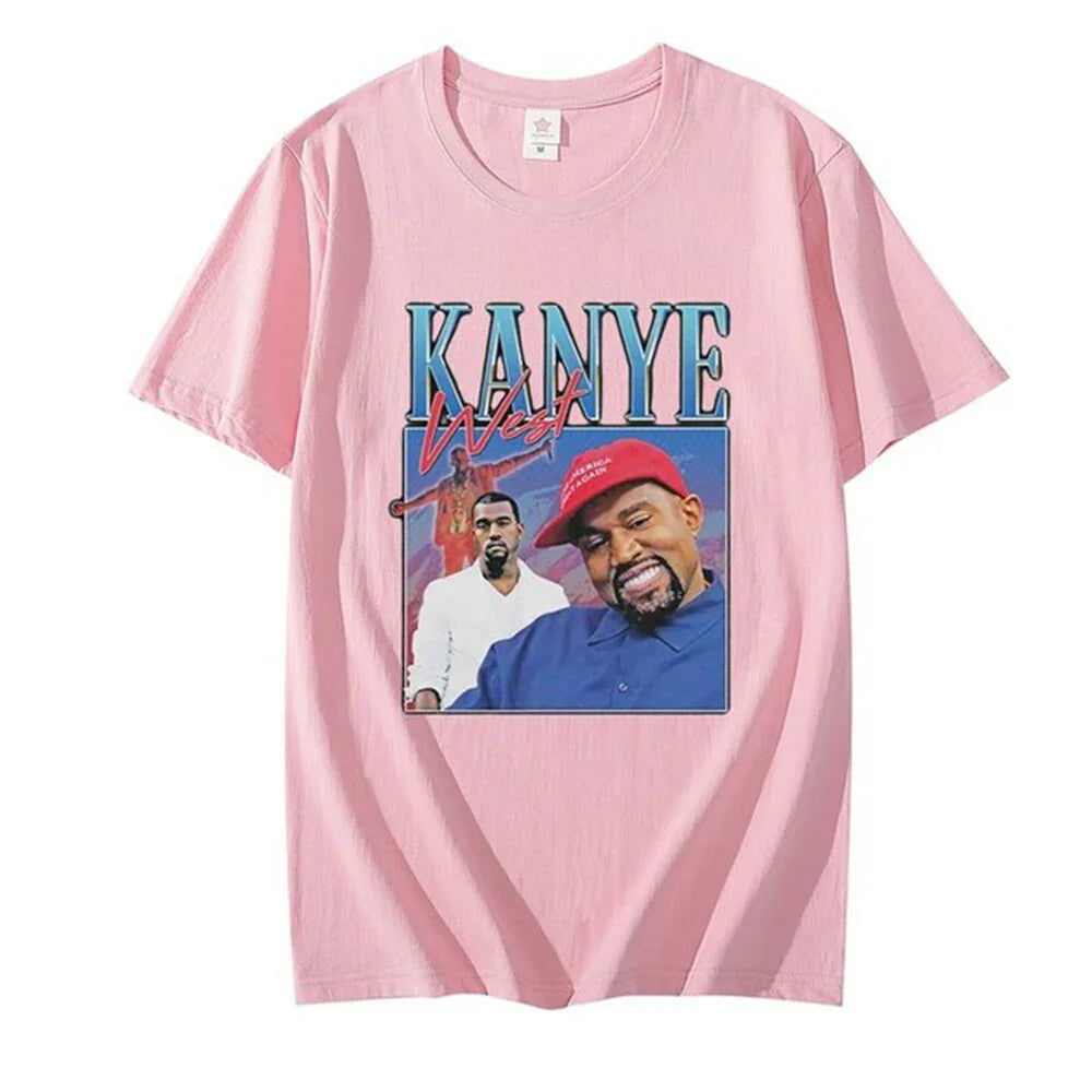 Camiseta Básica Kanye West Rapper Rosa bebê