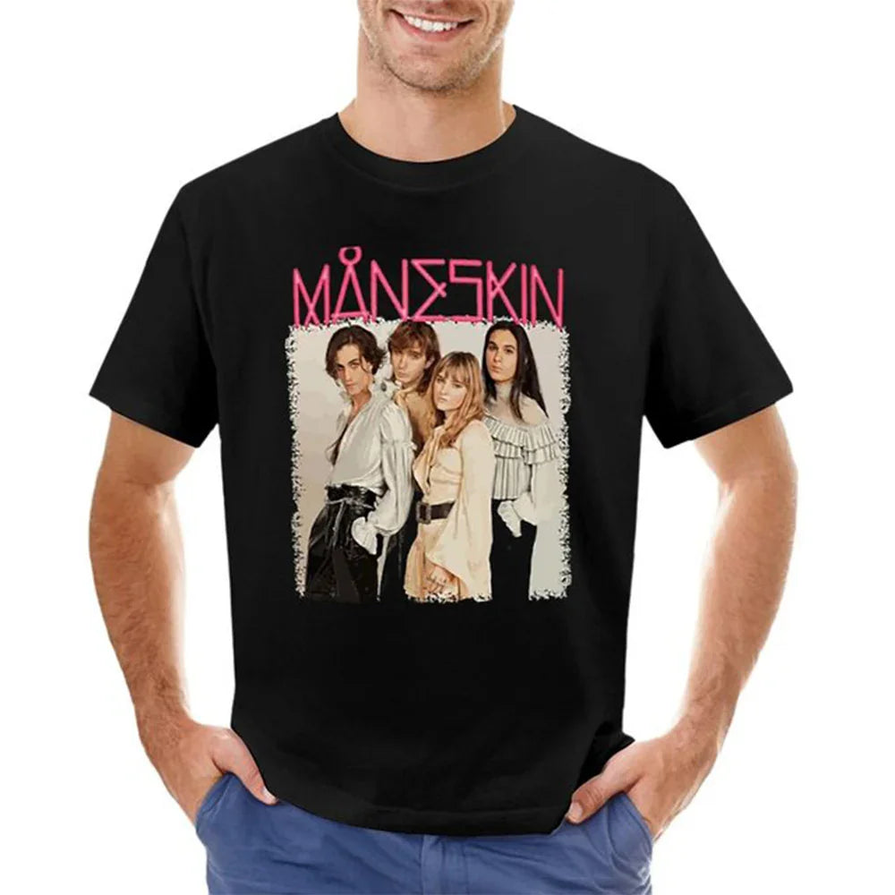 Camiseta Básica Maneskin Cult - preto