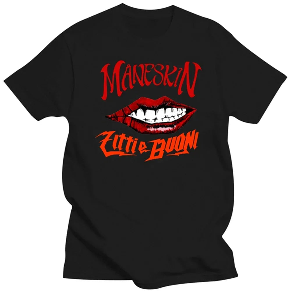 Camiseta Básica Maneskin Little Buoni - preto