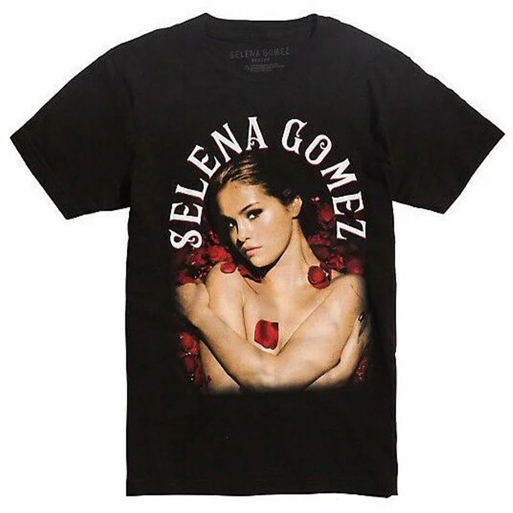 Camiseta Básica Selena Gomez Flowers - preto