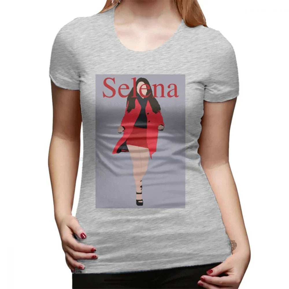 Camiseta Básica Selena Gomez Silhouette - cinza