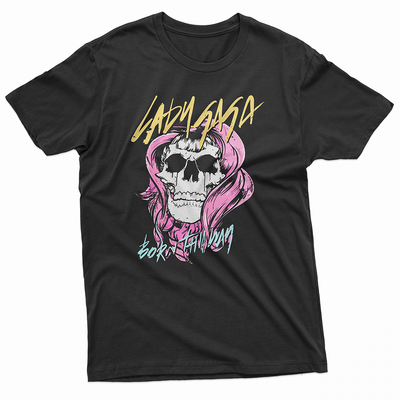 Camiseta Básica Lady Gaga Born This Way Skull