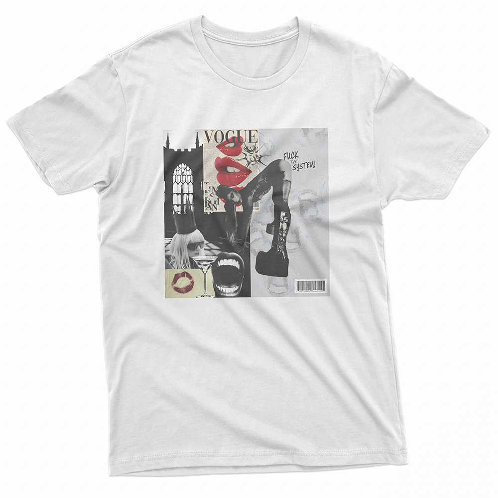 Camiseta Básica Lady Gaga Collage Art