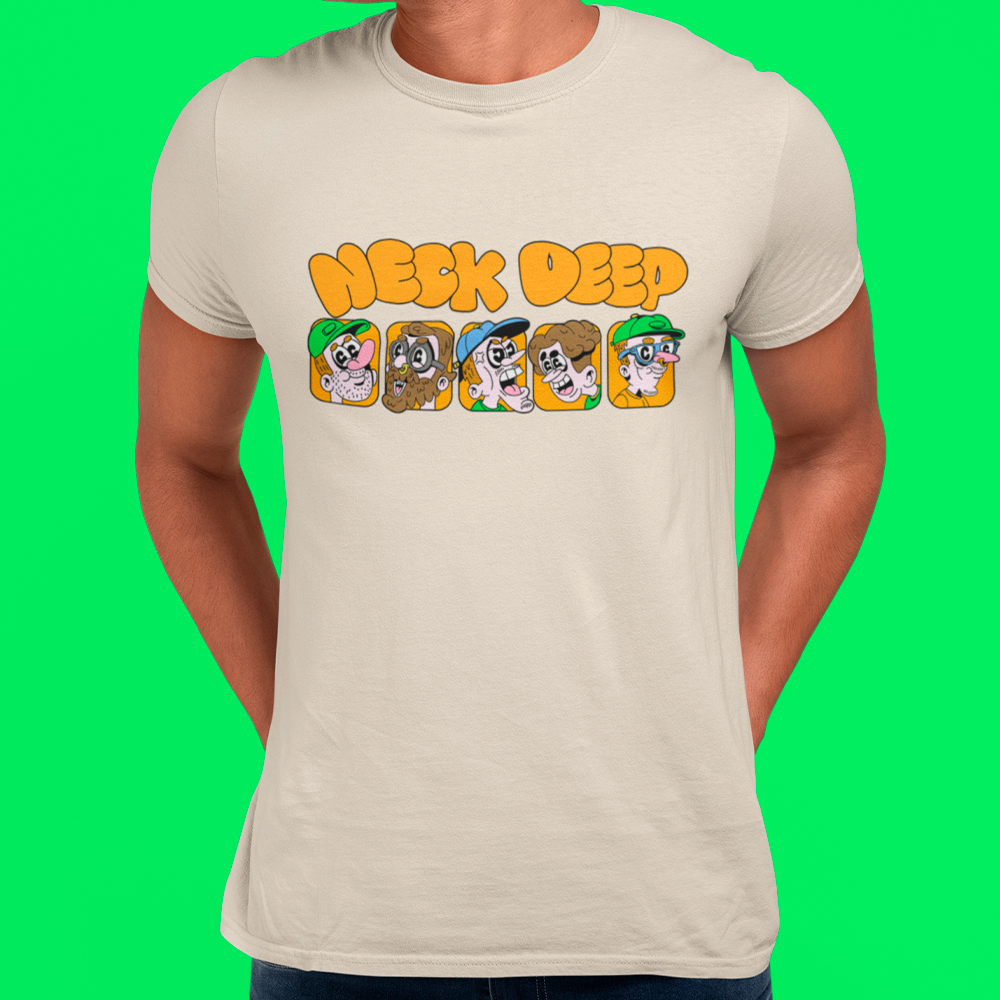 Camiseta Básica Neck Deep Cartoon
