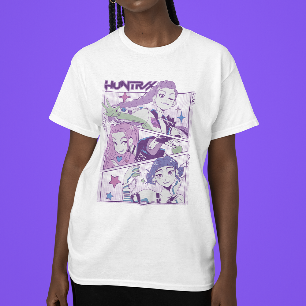 Camiseta Básica Kpop Demon Hunters Huntrix Colors
