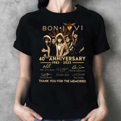Camiseta Básica Bon Jovi 40th Anniversary
