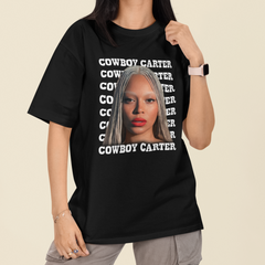 Camiseta Oversized Beyonce Cowboy Carter Tranças