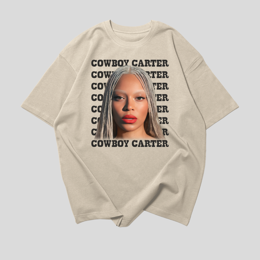 Camiseta Oversized Beyonce Cowboy Carter Tranças