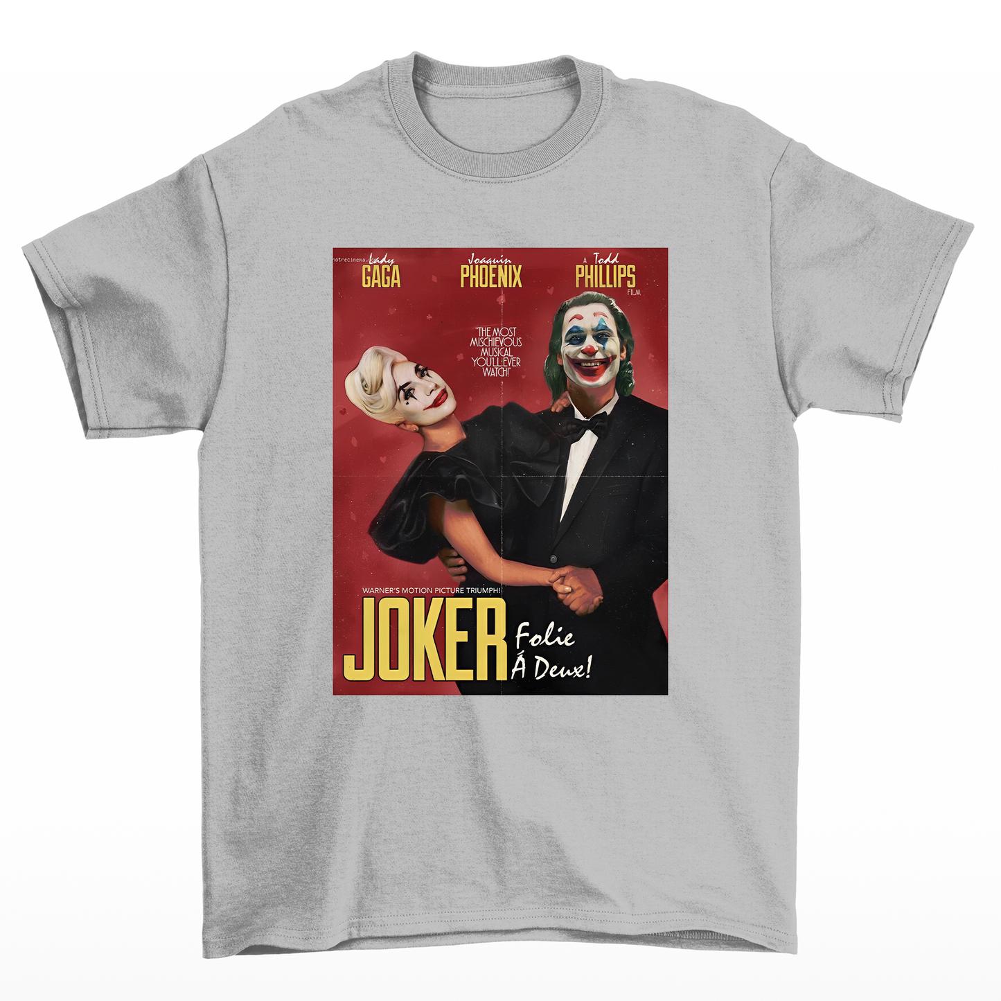 Camiseta Básica Lady Gaga Joker Movie Cinza 