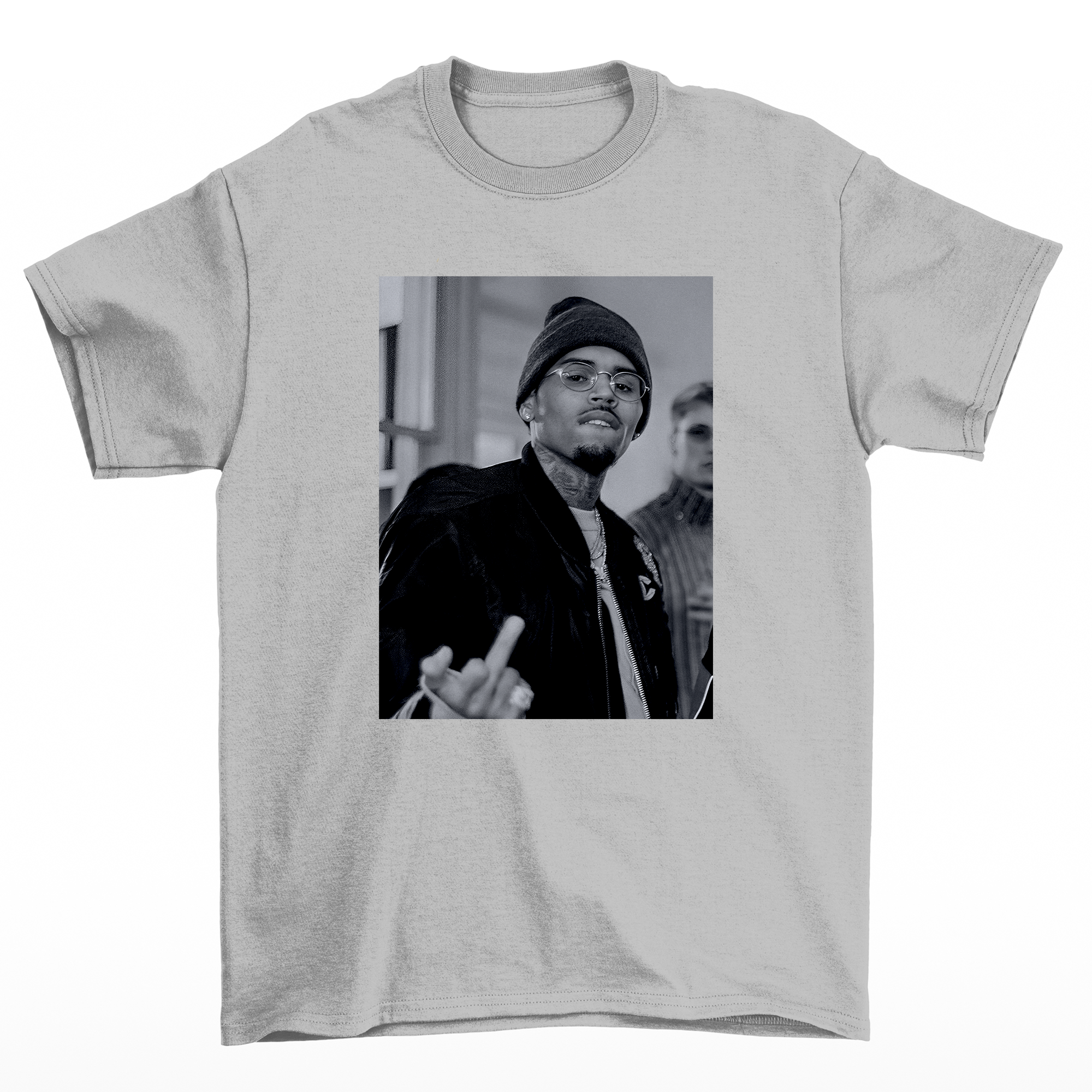 Camiseta Básica Chris Brown B&W Photo